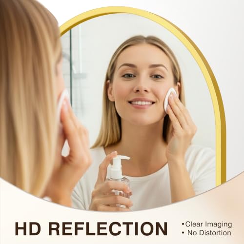 Gold Oval Bathroom Mirror Set - 24x36 Inch Over Sink Vanity 2 Pack, Modern Design