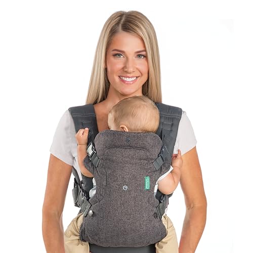 Infantino Flip 4-in-1 Baby Carrier Gray - Convertible Ergonomic Design for Newborn to Toddler