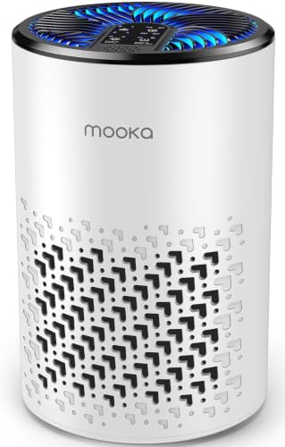 MOOKA White HEPA Air Purifier for Bedroom Home Pets Odor Smoke Pollen