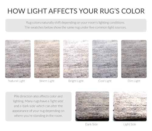 Berber Shag Rug 5x7 Feet - Grey Blue & Cream Plush Modern Area Rug - Rectangular