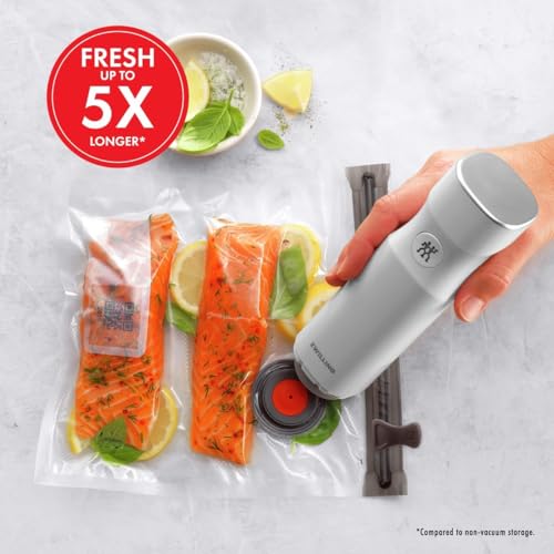 ZWILLING Fresh & Save Handheld Food Vacuum Sealer Pump White – Compact Kitchen Storage
