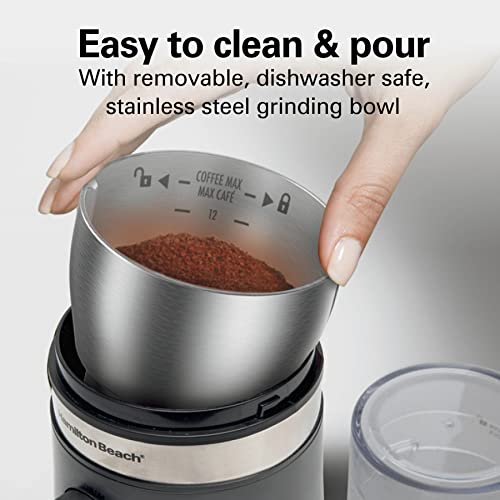 Hamilton Beach Electric Coffee Grinder 14-Cup Capacity, Adjustable Settings