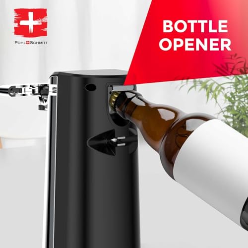 Stainless Steel Electric Can Opener, Knife Sharpener & Bottle Opener - 3-in-1 Kitchen Tool