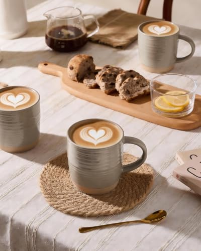 famiware Coffee Mugs Set of 4, 13 oz Mug Set, Ceramic Cup with Handle