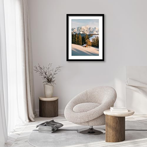 Flocey 22x28 Black Picture Frame Set of 5 with Mat - Wall Gallery Display, Horizontal or Vertical Mounting Variation of THIS listing