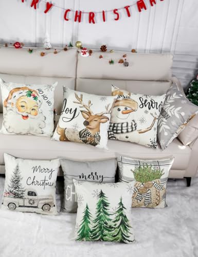 Christmas Pillow Covers 20x20 4Pcs Double-Sided Print Home Decor
