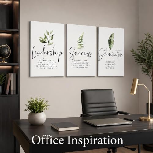 Picture 22 - 12 x 18 Inch Set of 3 Framed Canvas Wall Art - Motivational Office Decor
