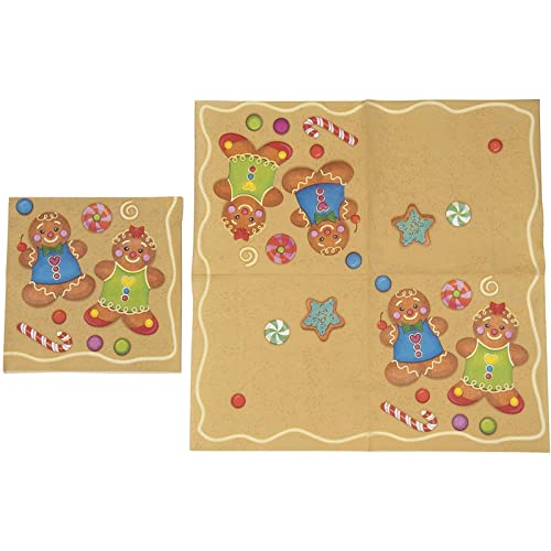 Gingerbread Party Plates, Napkins & Cups Set - 144pc Disposables for 24 Guests