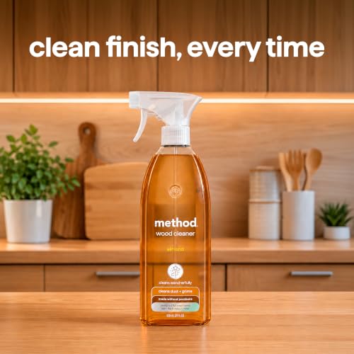 Method Daily Wood Cleaner Almond 28 Fl Oz Pack of 8 - Safe Sealed Wood Surface Cleaner