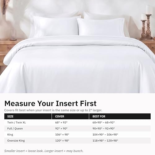 California Design Den Luxury White Queen Duvet Cover Set 92x90 - 3 Piece