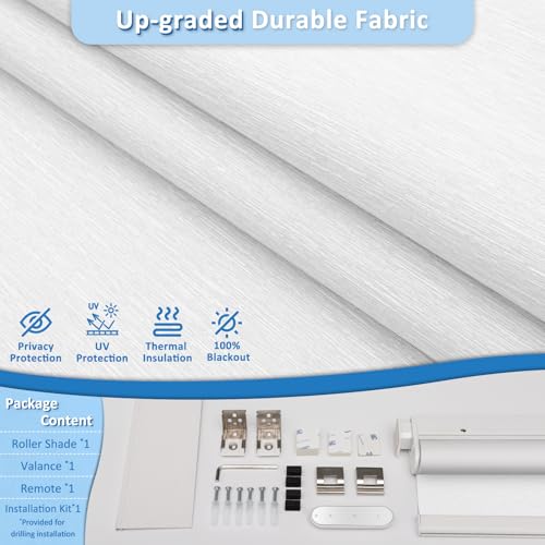 No-Drill Motorized Blackout Blinds with Remote, White, 34.5" x 72" - Variation of THIS listing