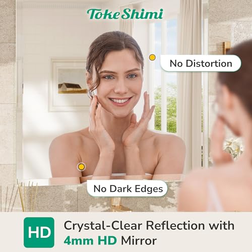 Frameless Bathroom Vanity Mirror 24x30 Inch Beveled Edge - Vertical/Horizontal Mount