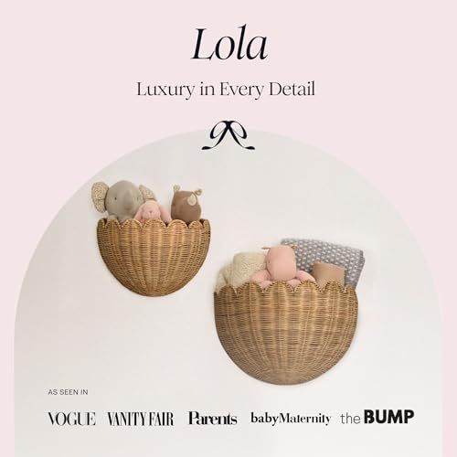 Mocca BEBE BASK The Original Scalloped Wicker Wall Basket Set of 2