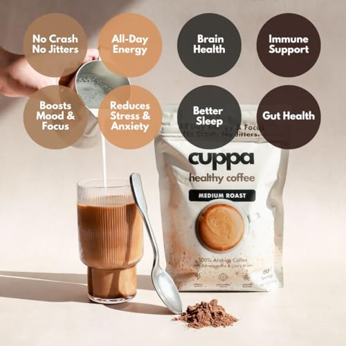 Medium Roast Mushroom Coffee with Adaptogens & Superfoods - 30 Servings