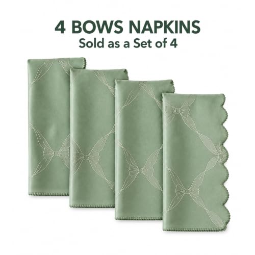 Newbridge 60 x 102 Inch Sage Green Ribbons & Bows Damask Tablecloth