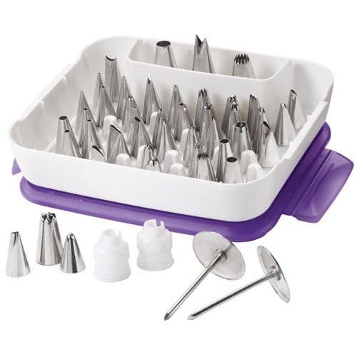 Wilton 55-Piece Cake Decorating Piping Tips Set with Case - Professional Quality