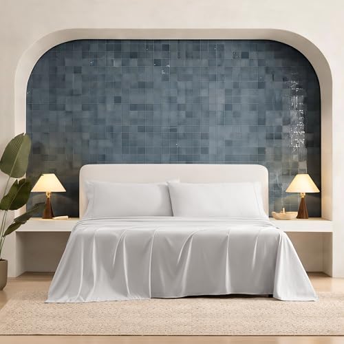 Luxury Cooling King Size Sheet Set - Grey, Deep Pocket, 4-Piece