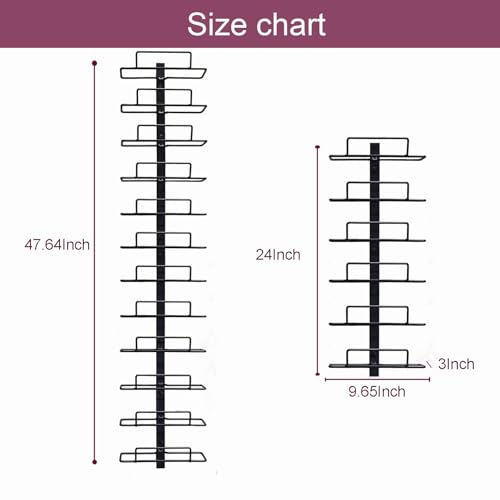 WINLIFNIC Black Wall Mount Wine Rack - Holds 24 Bottles, Modern Vertical Design