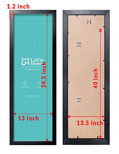 Black 13.5x40 Panoramic Picture Frame - Wall Mount Poster Frame, Minimalist Decor