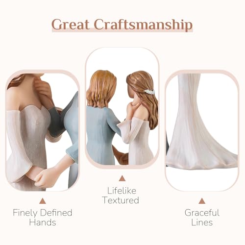 Mother of The Bride Figurine Gifts for Wedding & Engagement - Bride with Mom Touching Cheek Variation