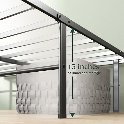 Zinus Full Size Black Metal Bed Frame with Under-Bed Storage, No Box Spring Needed, Easy Assembly