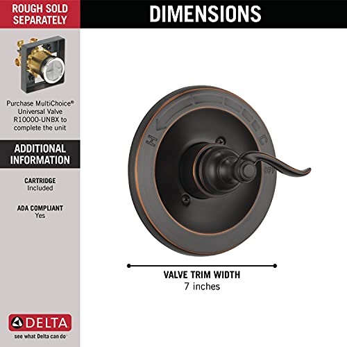 Delta Windemere 14 Series Single-Function Shower Valve Trim Kit - Oil Rubbed Bronze, Pack of 1