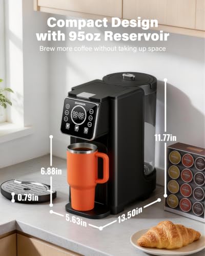 Single Serve Coffee Maker with Thermal Carafe 6-32oz Hot & Iced Brewing