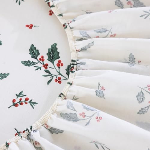 DAUAOTO Christmas Holly Berries Cotton Sheets Set Twin XL Pattern 19#