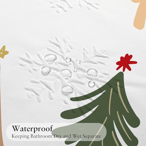 Christmas 3D Snowflake Embossed Shower Curtain, 72"x72", Forest