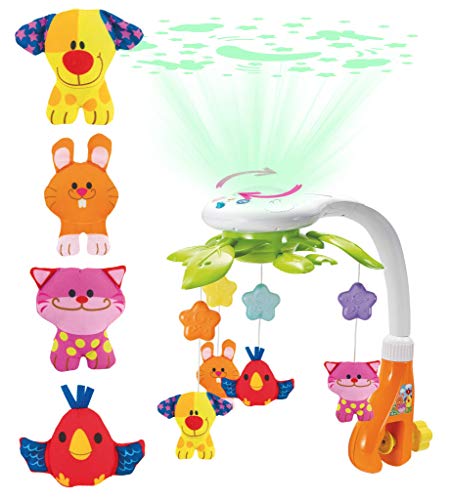 KiddoLab Baby Crib Mobile with Music Lights & Star Projector - Nursery Mobile for Newborns