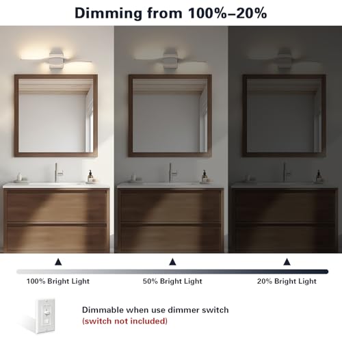 Brushed Nickel Bathroom Vanity Light Bar - 23 Inch Dimmable Modern Mirror Lighting with 5CCT