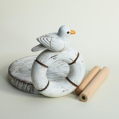 Bicuzat Retro Seagull Paper Towel Holder Stand, Resin Seagull Craft Decor