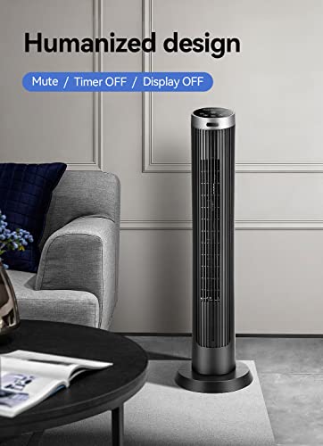 OmniBreeze 36 Inch Oscillation Tower Fan with Remote & LED Display – Bladeless Floor Fan for Indoor Cooling