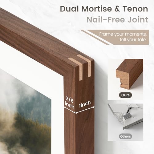 4x6 Walnut Wood Picture Frame - Handcrafted Photo Collage Frame