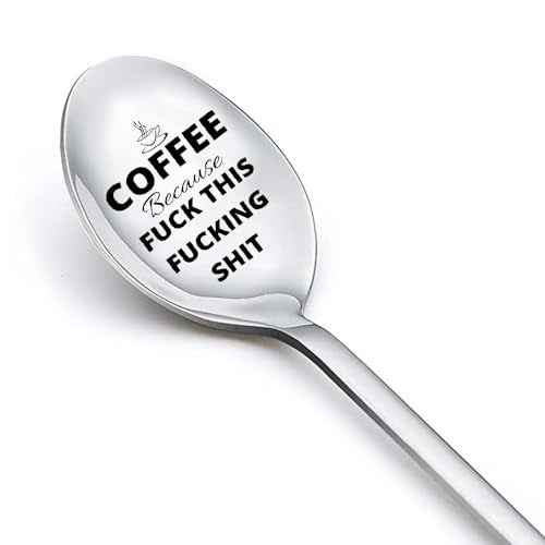 Funny Coffee Spoon Gift for Best Friend - Encouragement Spoon for Women Men - 19.5cm Stainless Steel