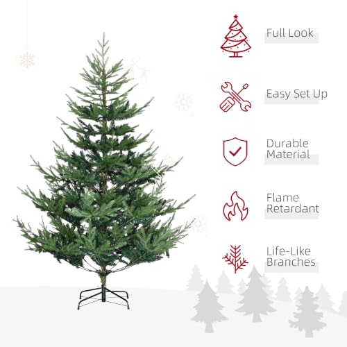 6 Foot Artificial Christmas Tree Nordic Pine Green - Full-Looking, Flame-Retardant, Easy Assembly