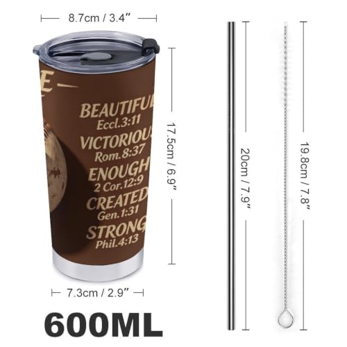 LJJ Christian Tumbler 20 oz, Baseball Travel Mug, Gifts