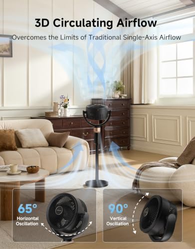 DREAME Pedestal Air Circulator Fan FC15 for Bedroom, Black