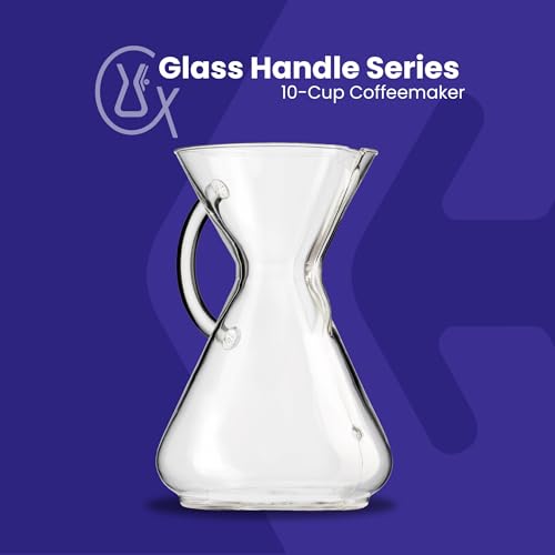 Chemex 10-Cup Glass Pour-Over Coffee Maker with Handle - Elegant Design