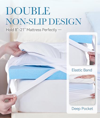 Twin 4 Inch Waterproof Memory Foam Mattress Topper - Gel & Down Alternative Quilted Cover