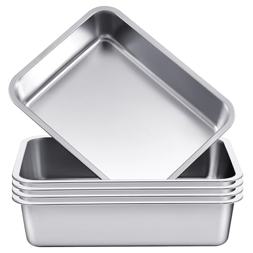 4 Pack 32L Stainless Steel Commercial Bus Tubs - Heavy Duty Food & Dishwashing