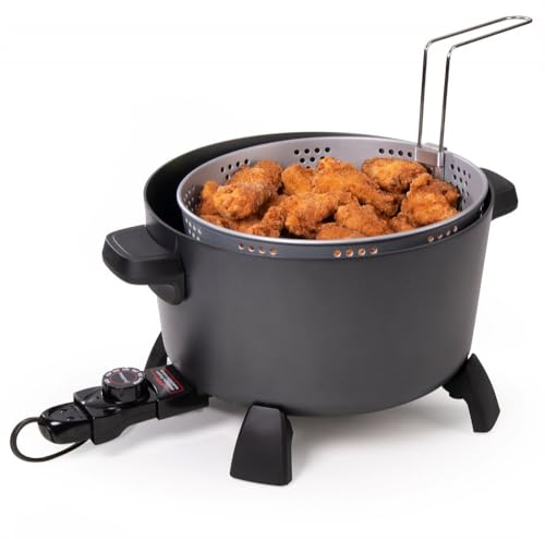 10QT Multi-Cooker Steamer with Nonstick Ceramic Surface & Deep Fry