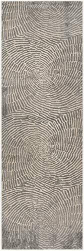 SAFAVIEH Meadow Collection 2'7" x 6'0" Taupe MDW343E Modern Abstract Non-Shedding Living Room Bedroom Runner Rug