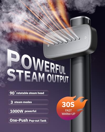 OGHom Black 2-in-1 Travel Garment Steamer & Iron 1000W Portable Handheld
