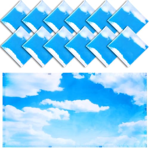 Blue Sky Cloud Classroom Fluorescent Light Covers - 12 Pcs, 2x4 ft