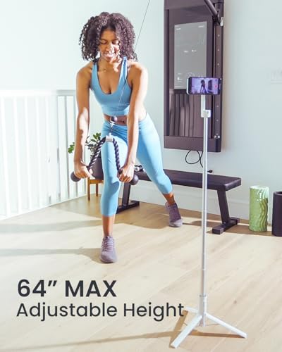 64-Inch Magnetic Phone Tripod for iPhone - White, Selfie Stick with MagSafe