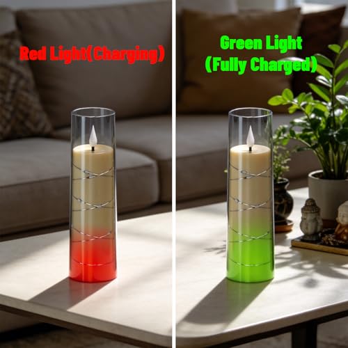 5 Pack Rechargeable Flameless Glass Candles with Remote, Timer & USB charging