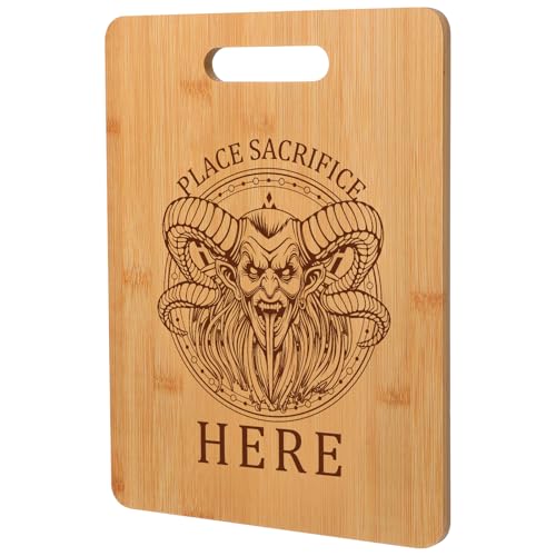 Tioncy Christmas Krampus Bamboo Cutting Board Place Sacrifice Here