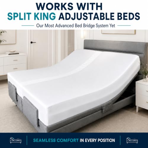 EPHEDORA 79x79 Inch 3-in-1 Split King Gap Filler for Adjustable Bed, White
