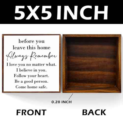 Inspirational House to live in Farmhouse, Entryway Decor Wooden Box, Always Remember You are Braver Than You Think Rustic Wood Block Plaque Box Sign for Family Friends Shelf Table Decoration. £¨white£©